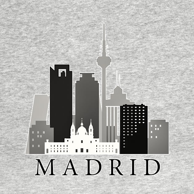 Madrid, Spain Graphic silhouette T-shirt by DimDom